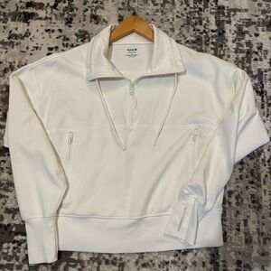 Women’s White Half-Zip Sweater